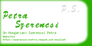 petra szerencsi business card